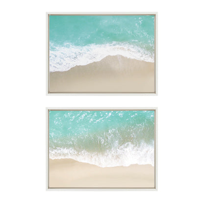 Sylvie Ocean Beach Fantasy Left and Right Framed Canvas by The Creative Bunch Studio - Quahog Bay Bedding