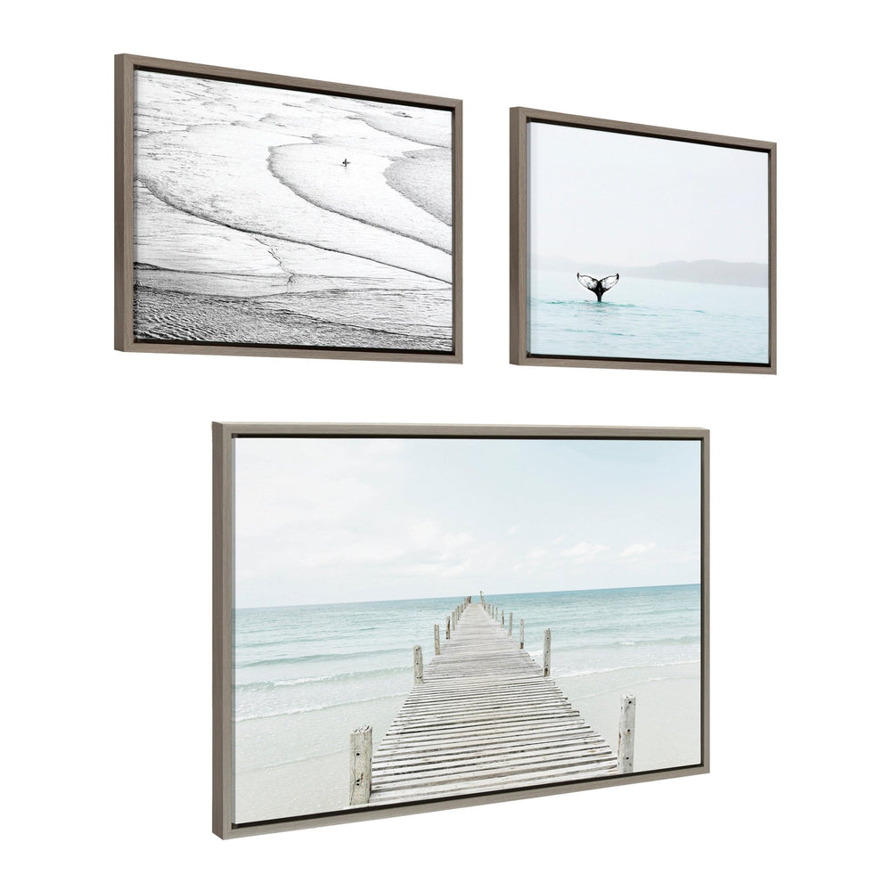 Sylvie Ocean Beach Framed Canvas Set - Quahog Bay Bedding