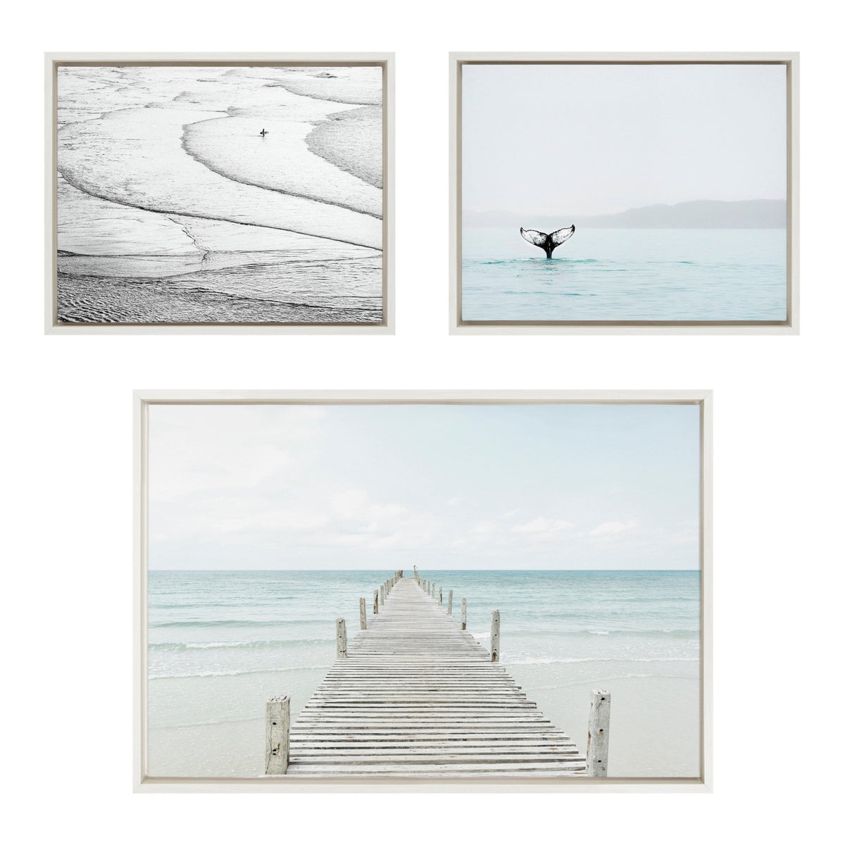 Sylvie Ocean Beach Framed Canvas Set - Quahog Bay Bedding