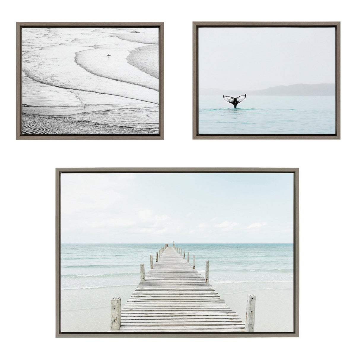 Sylvie Ocean Beach Framed Canvas Set - Quahog Bay Bedding