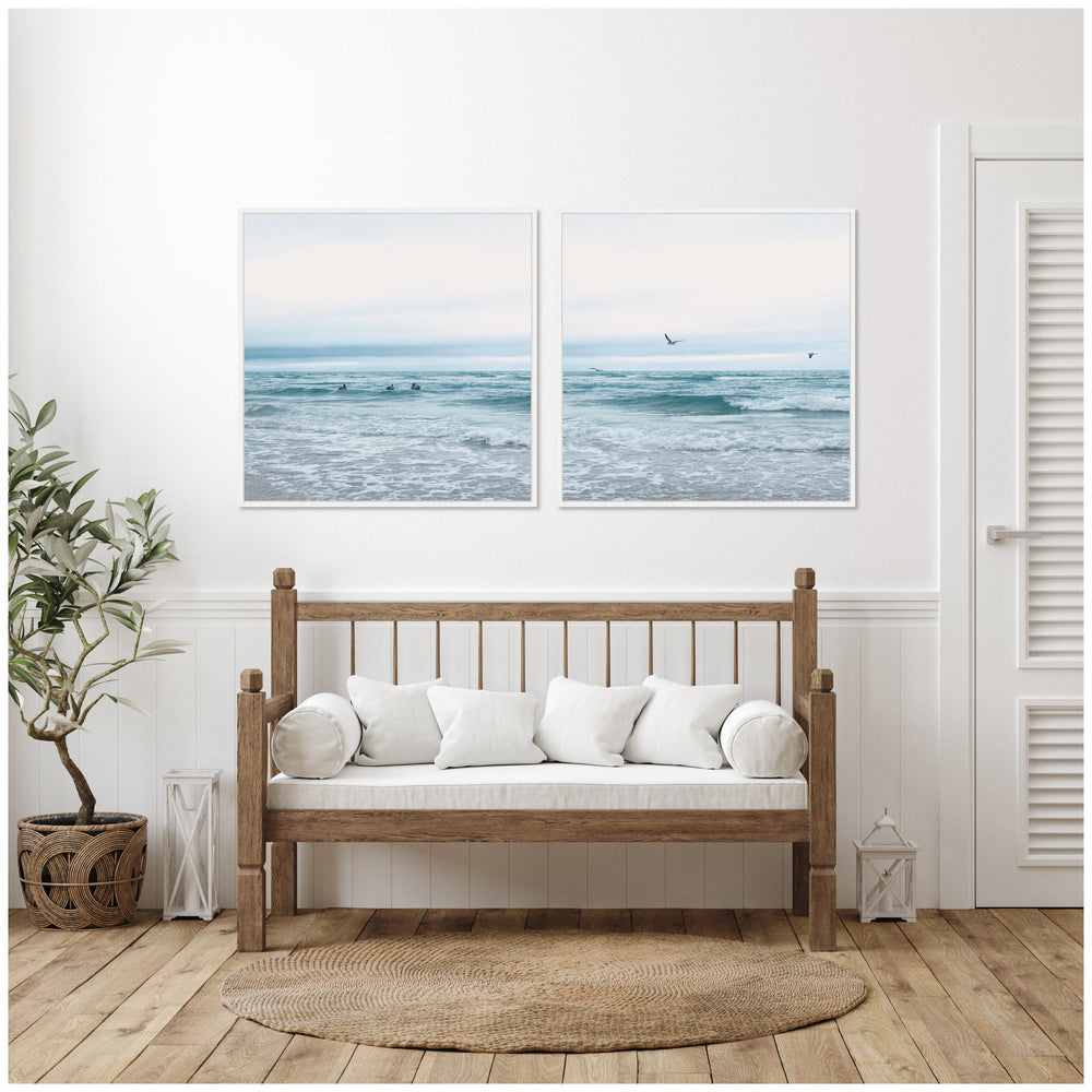 Sylvie Ocean Swim 1 and 2 Framed Canvas Art Set by Stephanie Klatt - Quahog Bay Bedding
