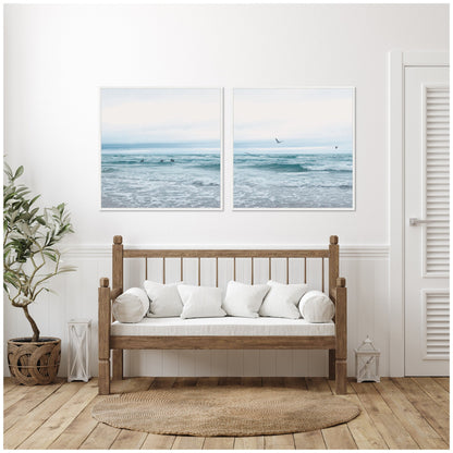 Sylvie Ocean Swim 1 and 2 Framed Canvas Art Set by Stephanie Klatt - Quahog Bay Bedding
