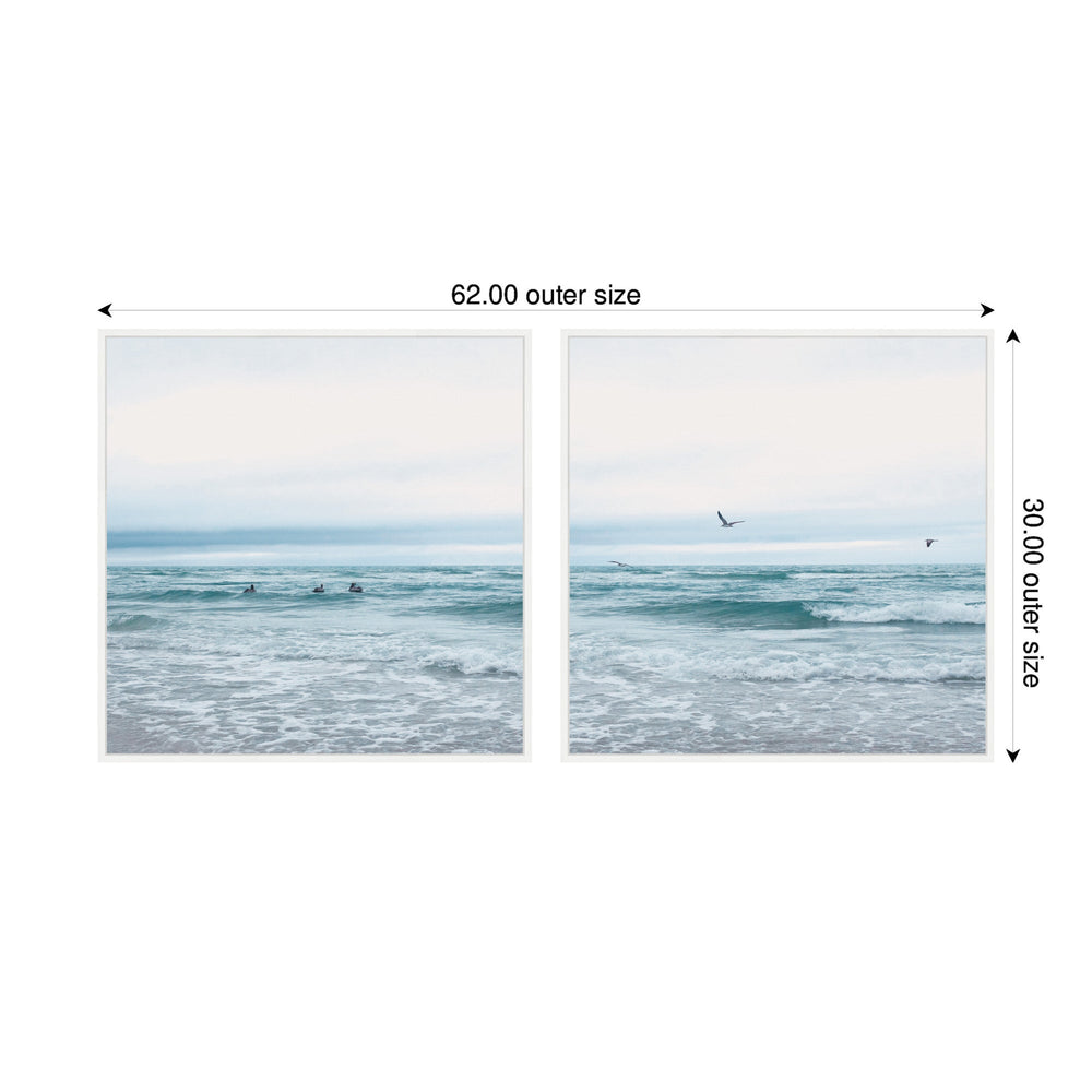 Sylvie Ocean Swim 1 and 2 Framed Canvas Art Set by Stephanie Klatt - Quahog Bay Bedding
