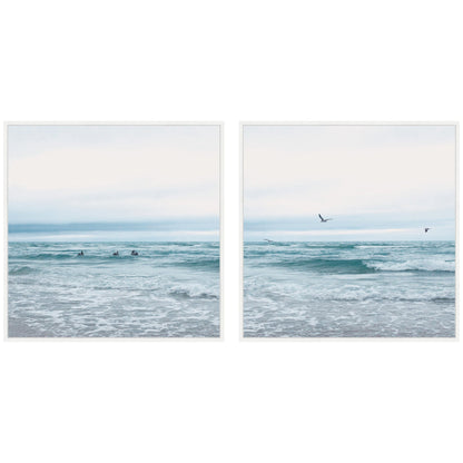 Sylvie Ocean Swim 1 and 2 Framed Canvas Art Set by Stephanie Klatt - Quahog Bay Bedding