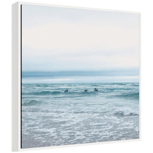 Sylvie Ocean Swim 1 Square Framed Canvas by Stephanie Klatt - Quahog Bay Bedding