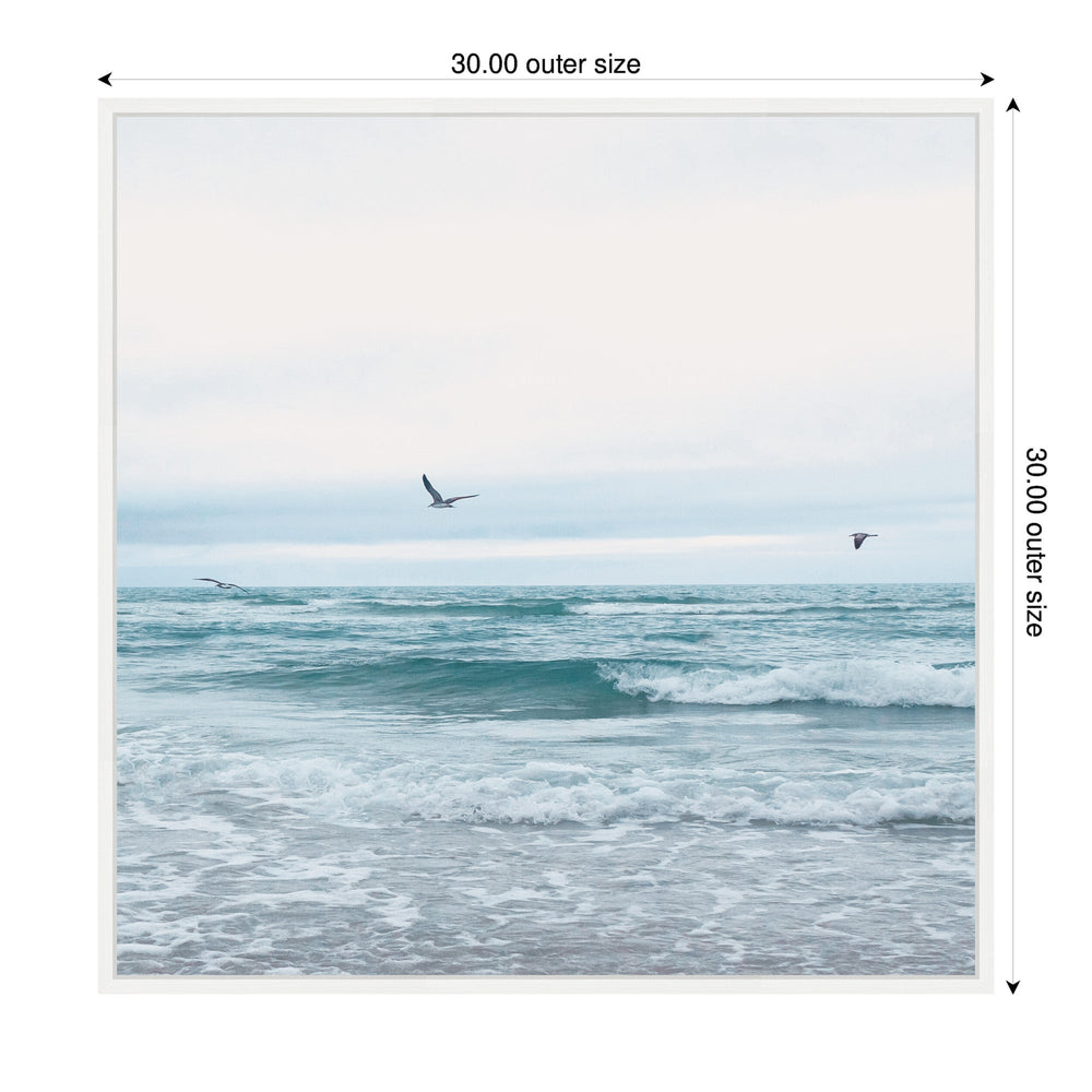 Sylvie Ocean Swim 2 Square Framed Canvas by Stephanie Klatt - Quahog Bay Bedding