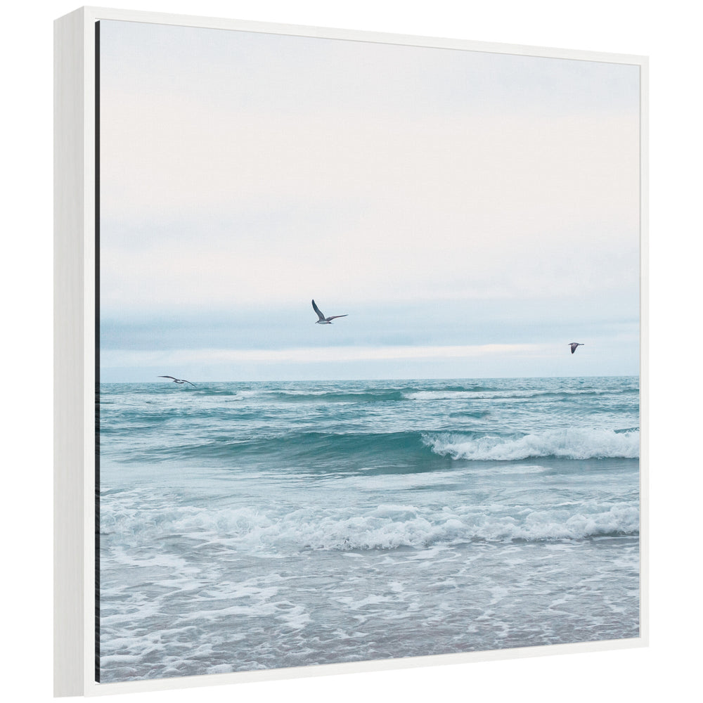 Sylvie Ocean Swim 2 Square Framed Canvas by Stephanie Klatt - Quahog Bay Bedding
