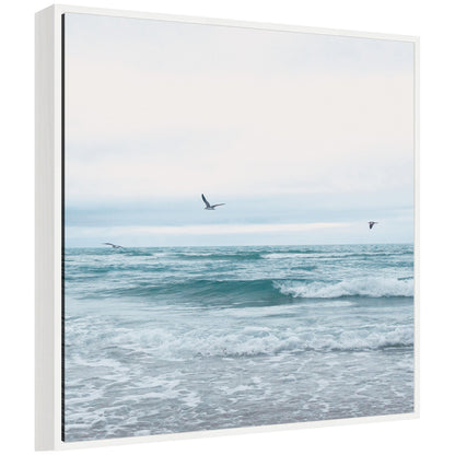 Sylvie Ocean Swim 2 Square Framed Canvas by Stephanie Klatt - Quahog Bay Bedding