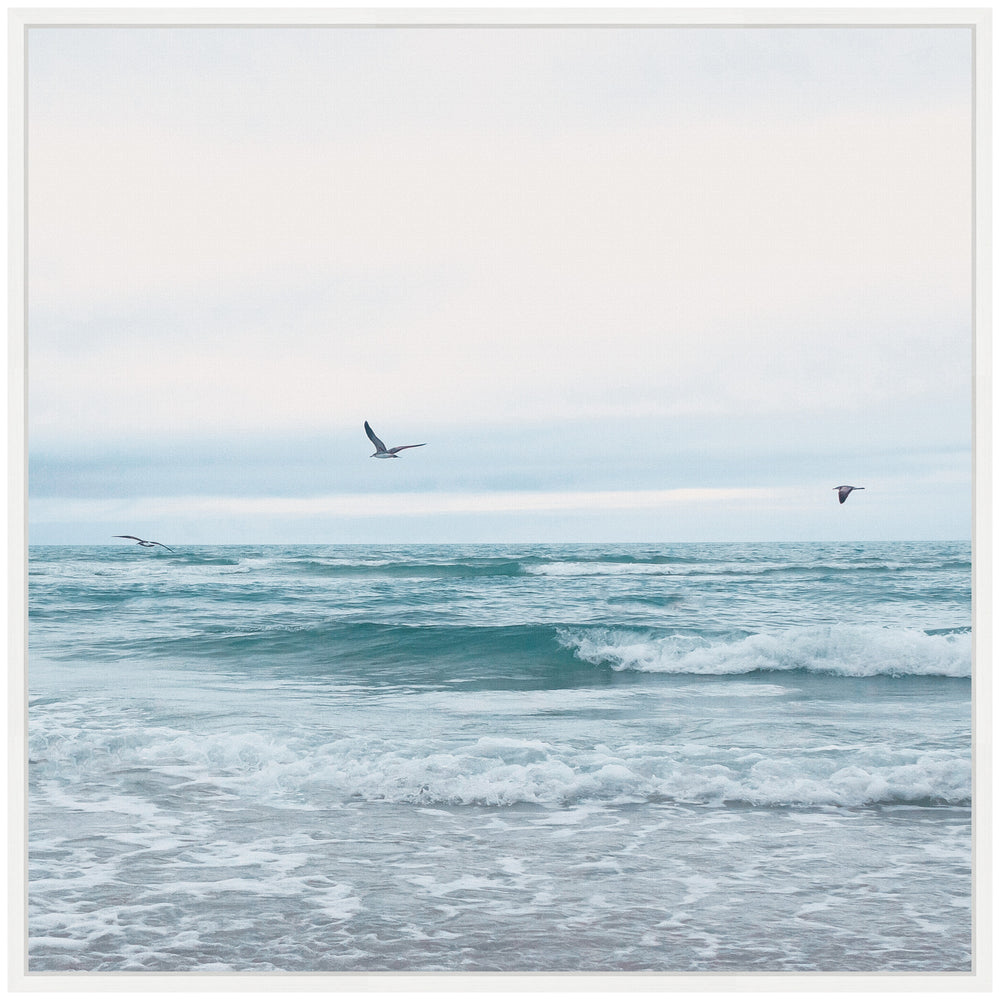 Sylvie Ocean Swim 2 Square Framed Canvas by Stephanie Klatt - Quahog Bay Bedding