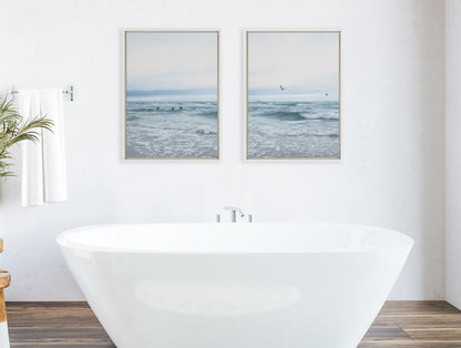 Sylvie Ocean Swim Left and Right Framed Canvas by Stephanie Klatt - Quahog Bay Bedding