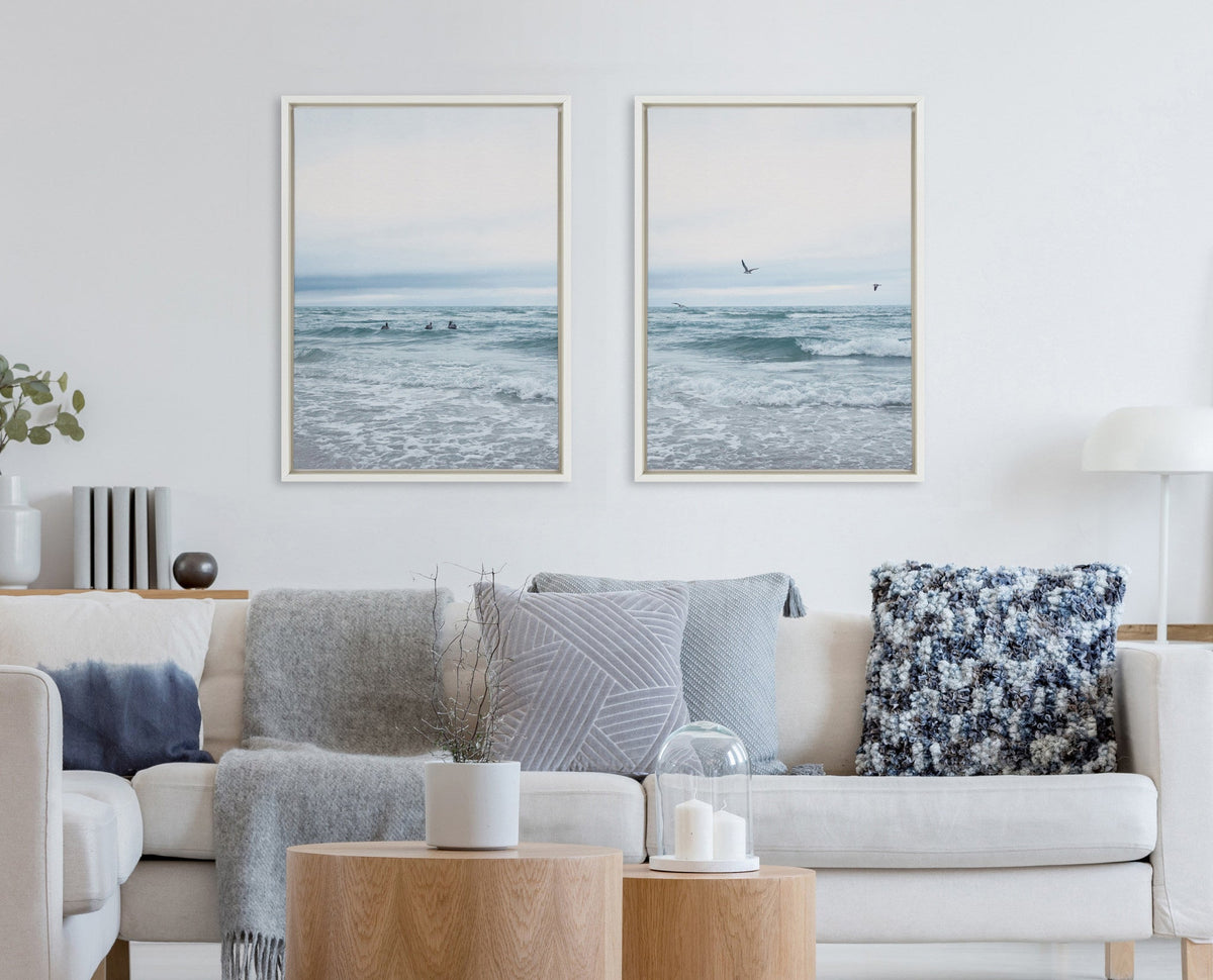 Sylvie Ocean Swim Left and Right Framed Canvas by Stephanie Klatt - Quahog Bay Bedding