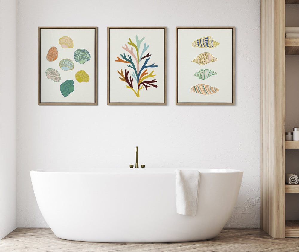 Sylvie Ocean Treasures Framed Canvas by Alicia Schultz - Quahog Bay Bedding