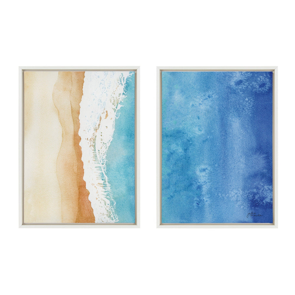 Sylvie Ocean Wake 1 and 2 Framed Canvas by Julie Maida - Quahog Bay Bedding