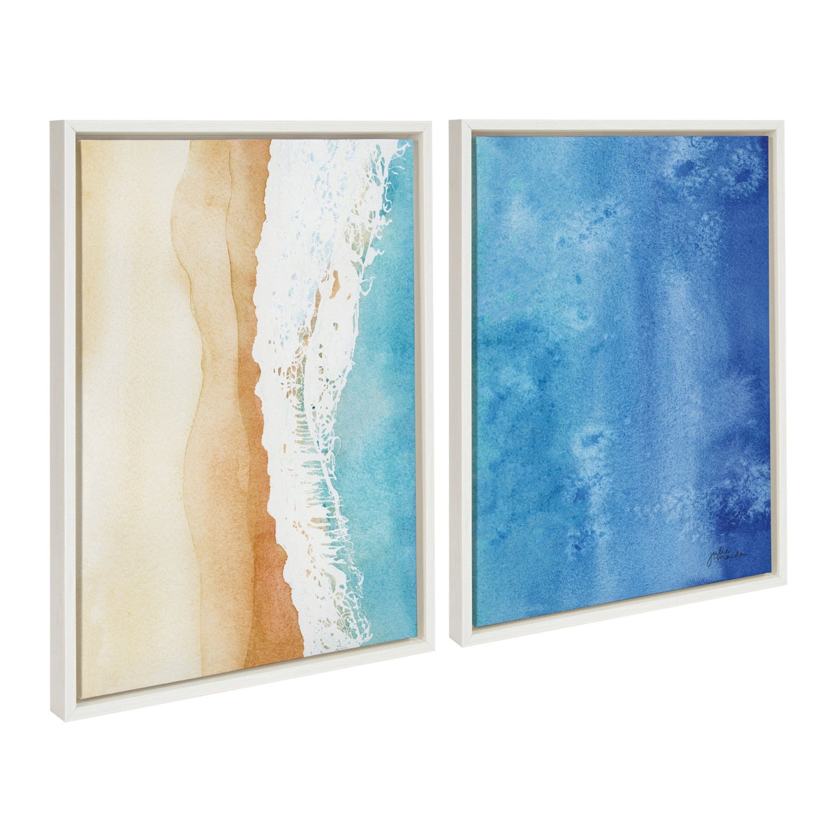 Sylvie Ocean Wake 1 and 2 Framed Canvas by Julie Maida - Quahog Bay Bedding