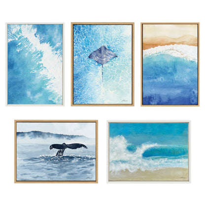 Sylvie Ocean Wake 1 and 2 Framed Canvas by Julie Maida - Quahog Bay Bedding