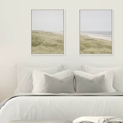 Sylvie Peaceful and Serene Coastal Landscape Left and Right Framed Canvas Art Set by The Creative Bunch Studio - Quahog Bay Bedding