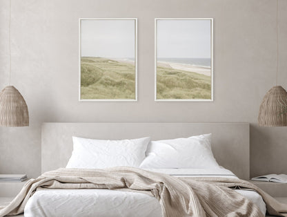 Sylvie Peaceful and Serene Coastal Landscape Left and Right Framed Canvas Art Set by The Creative Bunch Studio - Quahog Bay Bedding