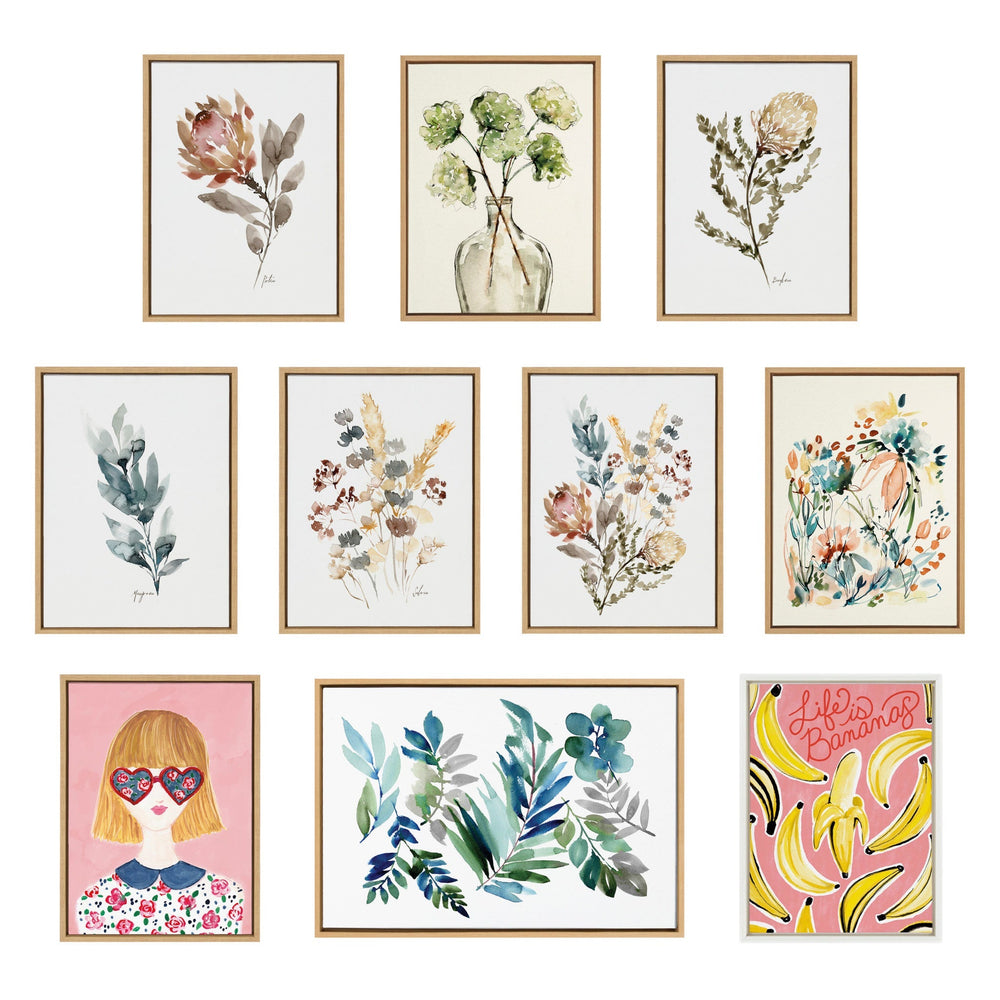 Sylvie Peach Roses and Floral Bouquet Muted Framed Canvas Art Set by Sara Berrenson - Quahog Bay Bedding
