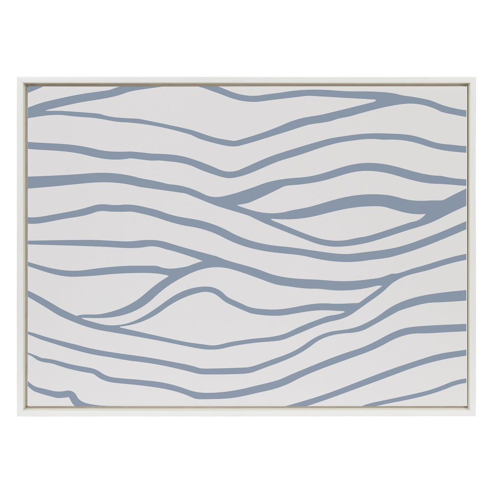 Sylvie Simple Elegant Coastal Waves Framed Canvas by The Creative Bunch Studio - Quahog Bay Bedding