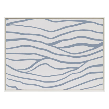 Sylvie Simple Elegant Coastal Waves Framed Canvas by The Creative Bunch Studio - Quahog Bay Bedding