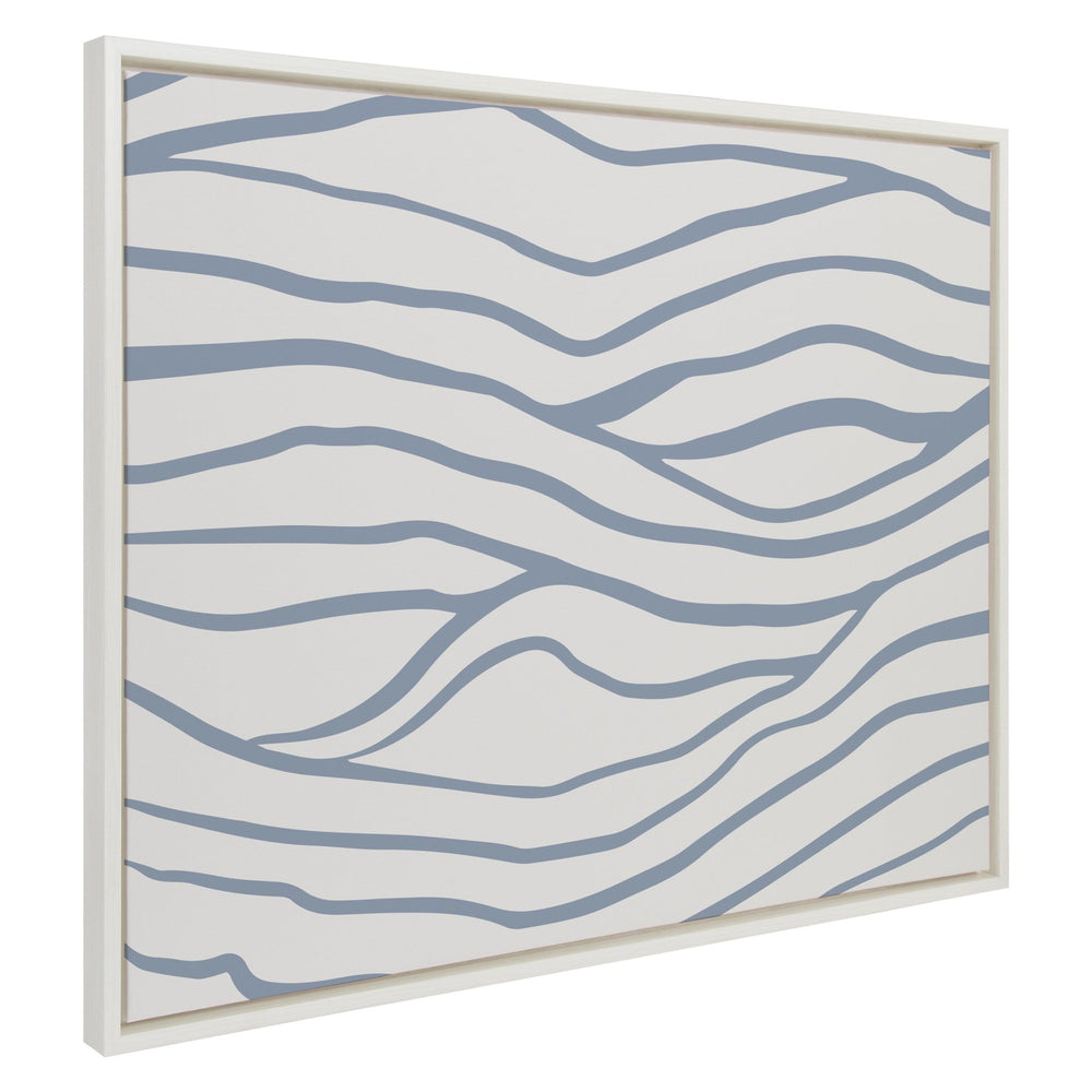 Sylvie Simple Elegant Coastal Waves Framed Canvas by The Creative Bunch Studio - Quahog Bay Bedding