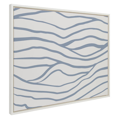 Sylvie Simple Elegant Coastal Waves Framed Canvas by The Creative Bunch Studio - Quahog Bay Bedding