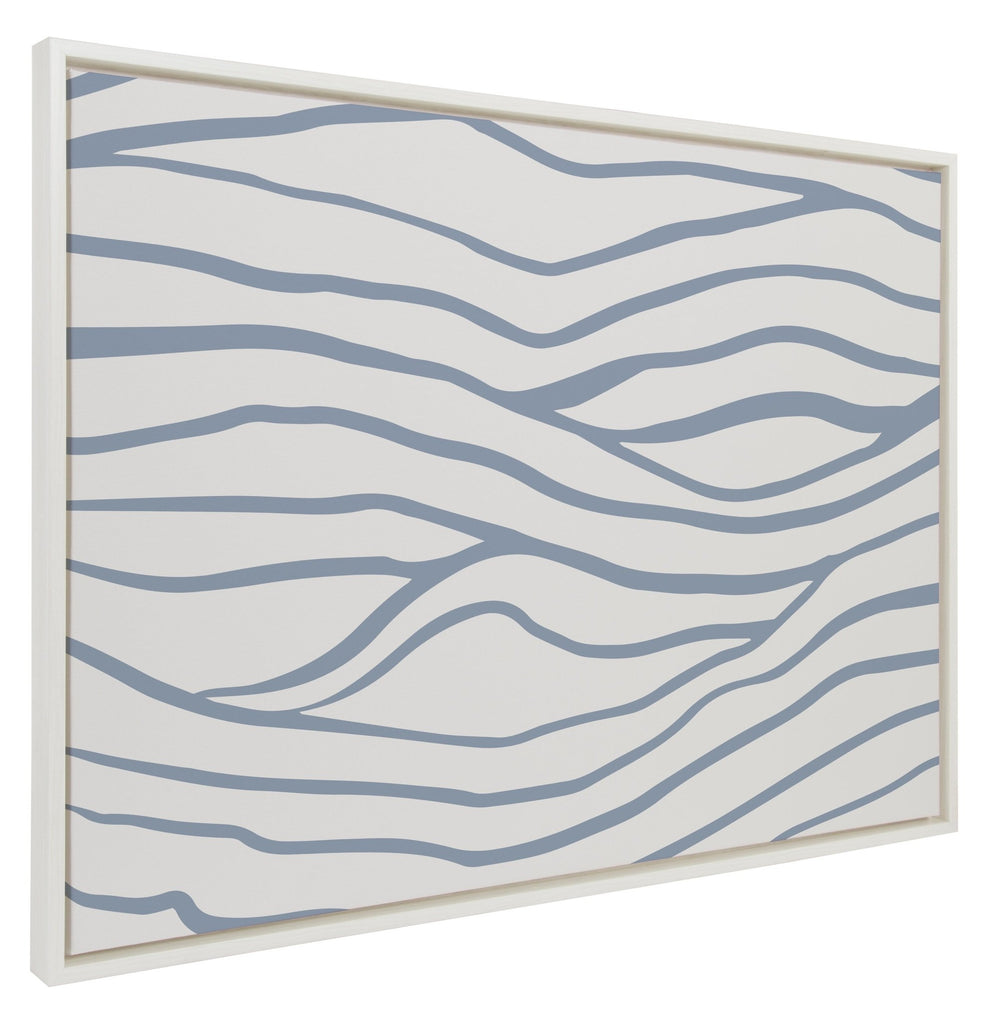 Sylvie Simple Elegant Coastal Waves Framed Canvas by The Creative Bunch Studio - Quahog Bay Bedding