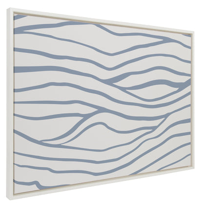 Sylvie Simple Elegant Coastal Waves Framed Canvas by The Creative Bunch Studio - Quahog Bay Bedding