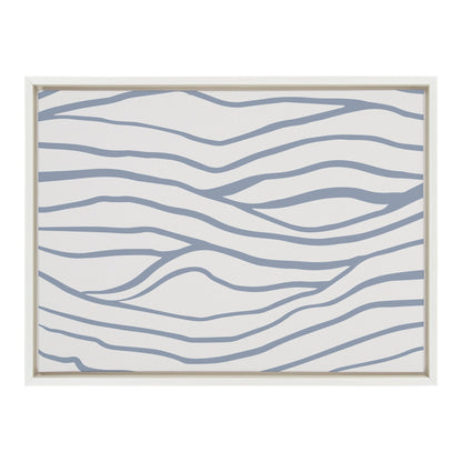 Sylvie Simple Elegant Coastal Waves Framed Canvas by The Creative Bunch Studio - Quahog Bay Bedding