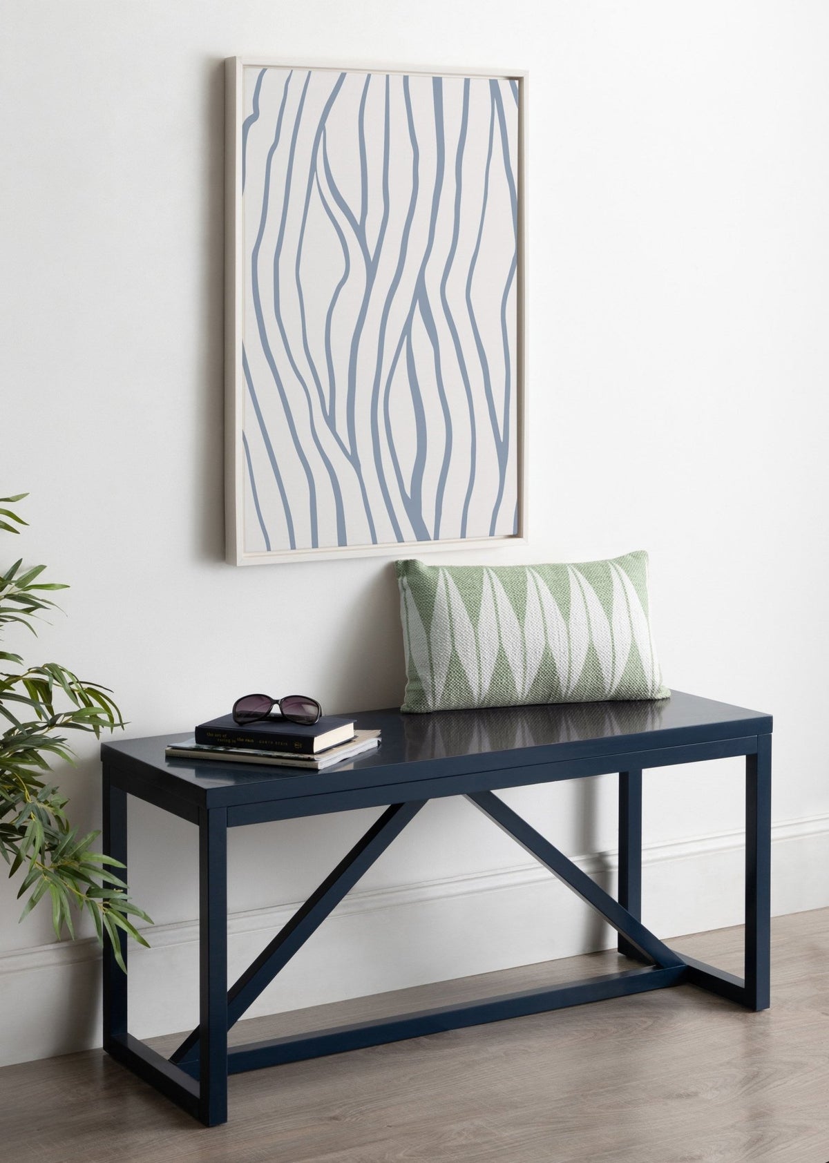 Sylvie Simple Elegant Coastal Waves Framed Canvas by The Creative Bunch Studio - Quahog Bay Bedding