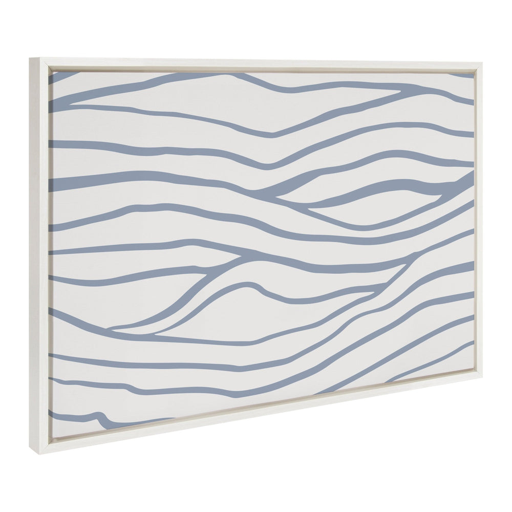 Sylvie Simple Elegant Coastal Waves Framed Canvas by The Creative Bunch Studio - Quahog Bay Bedding