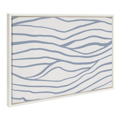 Sylvie Simple Elegant Coastal Waves Framed Canvas by The Creative Bunch Studio - Quahog Bay Bedding