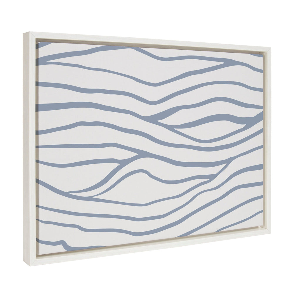 Sylvie Simple Elegant Coastal Waves Framed Canvas by The Creative Bunch Studio - Quahog Bay Bedding