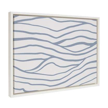Sylvie Simple Elegant Coastal Waves Framed Canvas by The Creative Bunch Studio - Quahog Bay Bedding