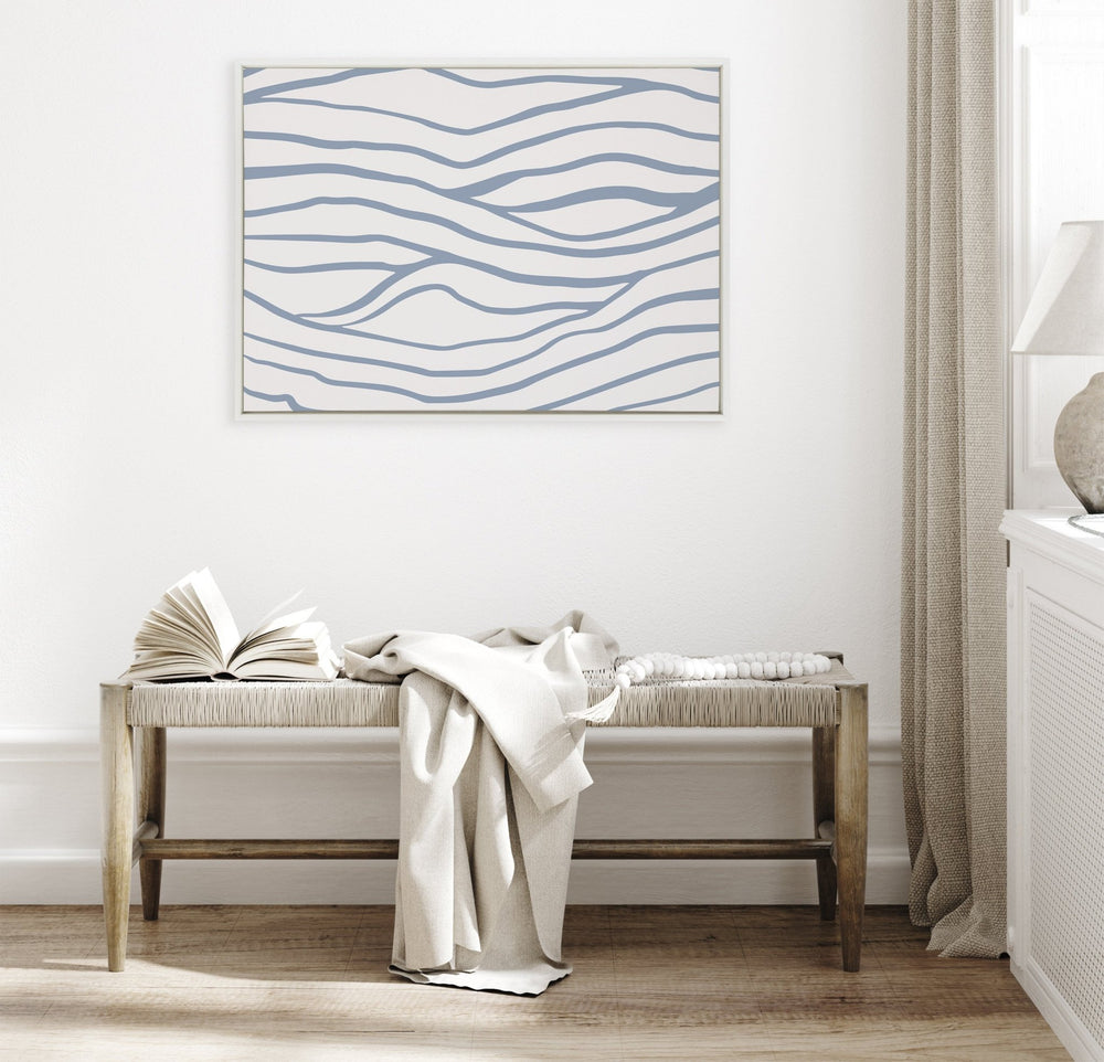 Sylvie Simple Elegant Coastal Waves Framed Canvas by The Creative Bunch Studio - Quahog Bay Bedding