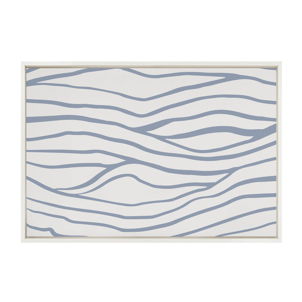 Sylvie Simple Elegant Coastal Waves Framed Canvas by The Creative Bunch Studio - Quahog Bay Bedding