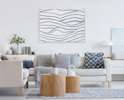 Sylvie Simple Elegant Coastal Waves Framed Canvas by The Creative Bunch Studio - Quahog Bay Bedding
