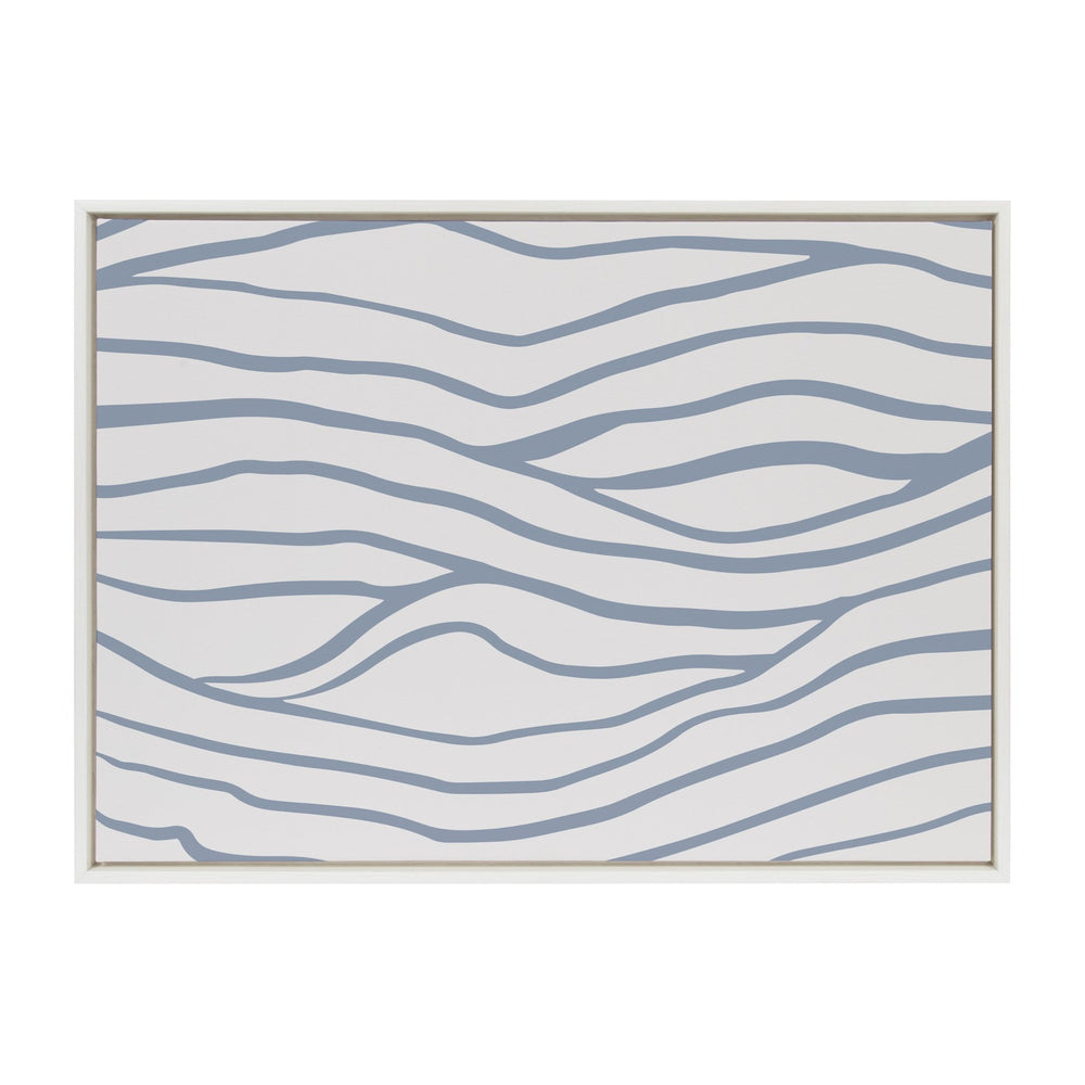 Sylvie Simple Elegant Coastal Waves Framed Canvas by The Creative Bunch Studio - Quahog Bay Bedding