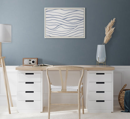 Sylvie Simple Elegant Coastal Waves Framed Canvas by The Creative Bunch Studio - Quahog Bay Bedding