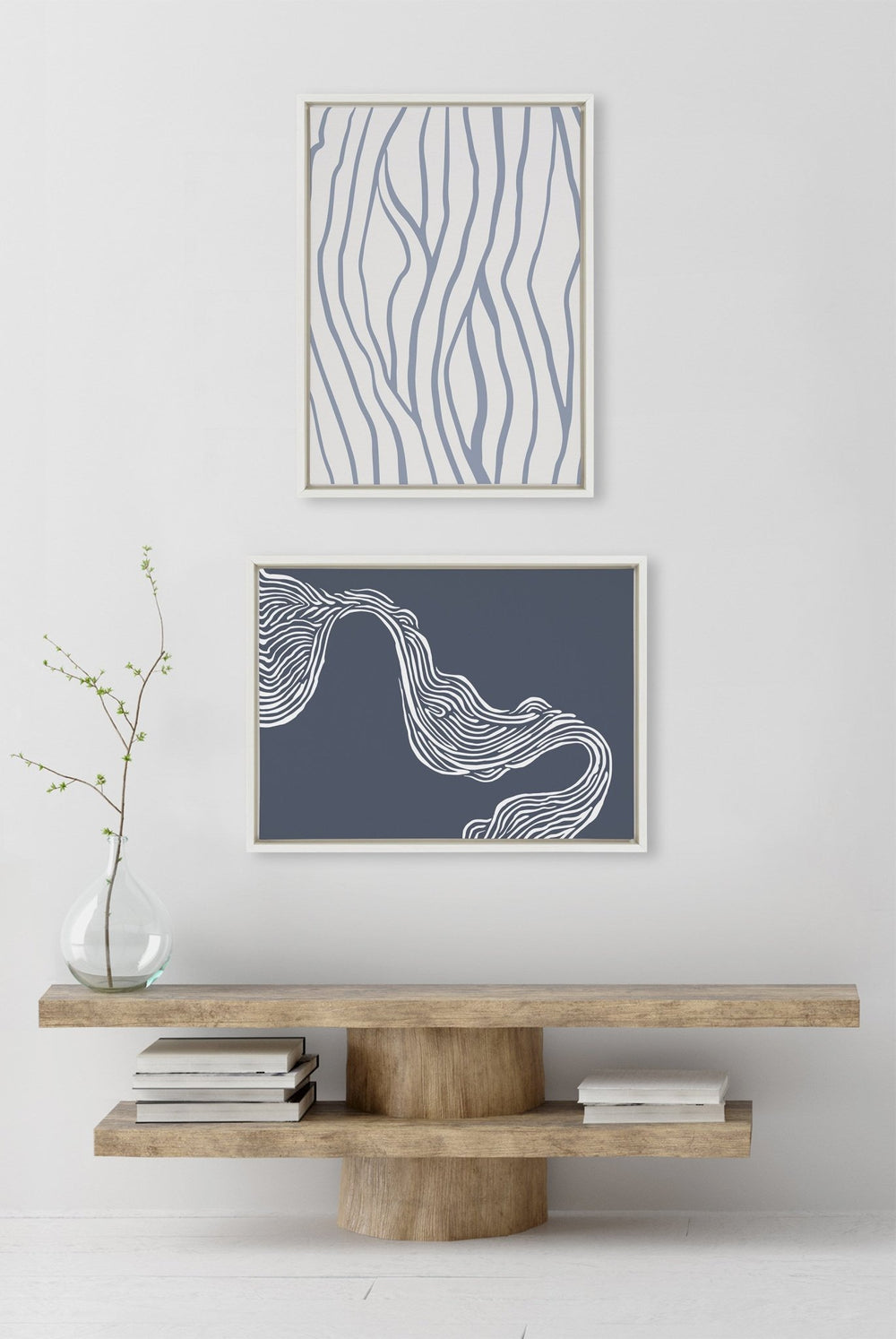 Sylvie Simple Elegant Coastal Waves Framed Canvas by The Creative Bunch Studio - Quahog Bay Bedding