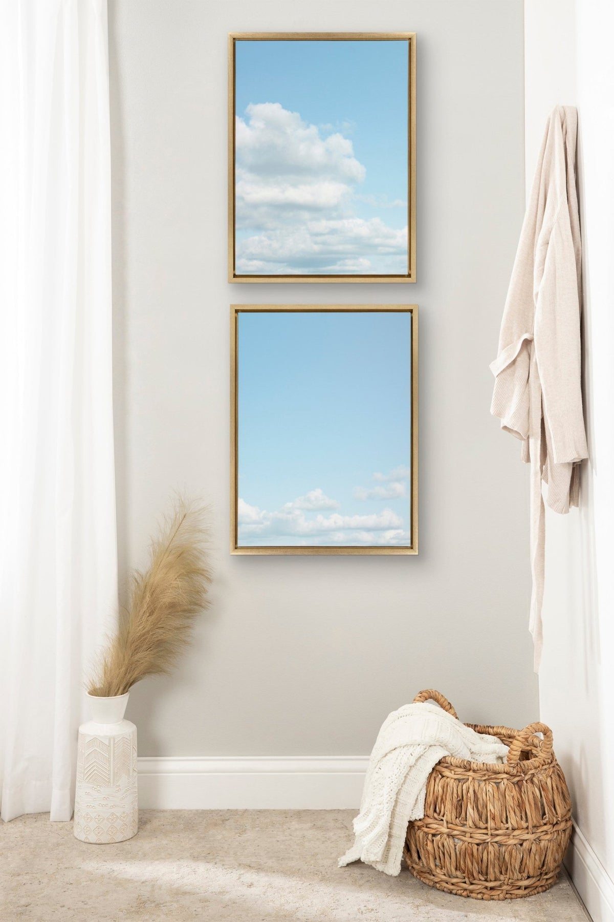 Sylvie Soft and Fluffy Clouds Framed Canvas by Stephanie Klatt - Quahog Bay Bedding