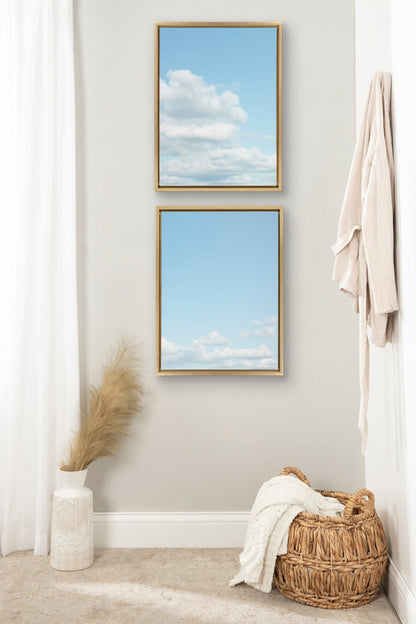 Sylvie Soft and Fluffy Clouds Framed Canvas by Stephanie Klatt - Quahog Bay Bedding