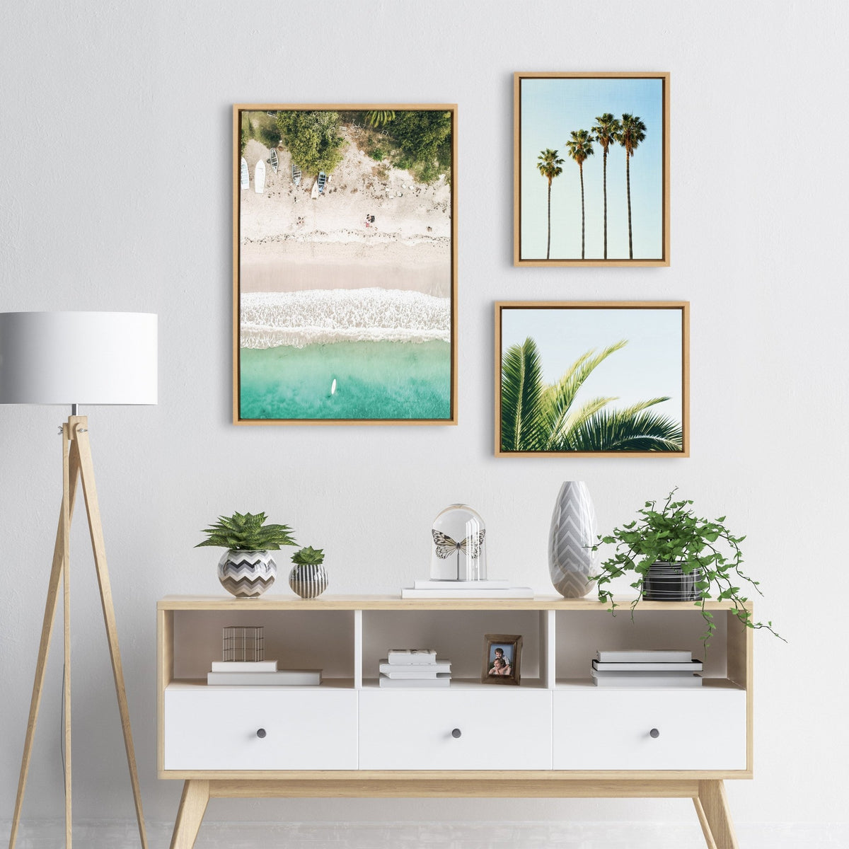 Sylvie Tropical Beach Framed Canvas Set - Quahog Bay Bedding