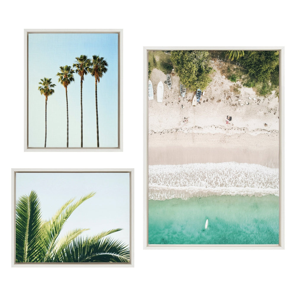 Sylvie Tropical Beach Framed Canvas Set - Quahog Bay Bedding