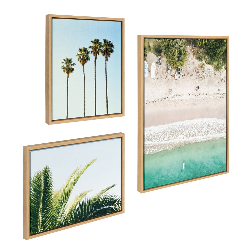 Sylvie Tropical Beach Framed Canvas Set - Quahog Bay Bedding
