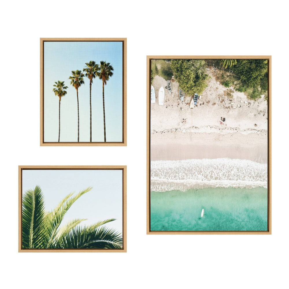 Sylvie Tropical Beach Framed Canvas Set - Quahog Bay Bedding