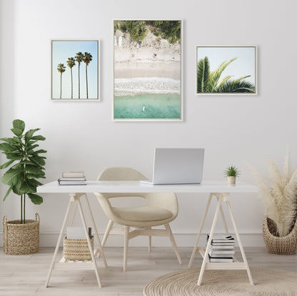 Sylvie Tropical Beach Framed Canvas Set - Quahog Bay Bedding