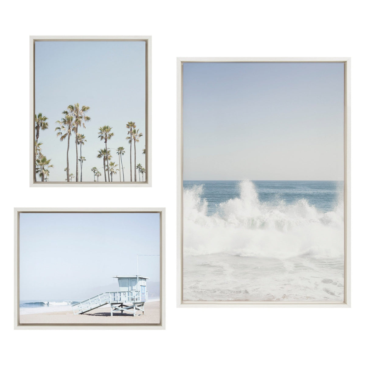 Sylvie Waves Crashing Framed Canvas Set by Caroline Mint - Quahog Bay Bedding