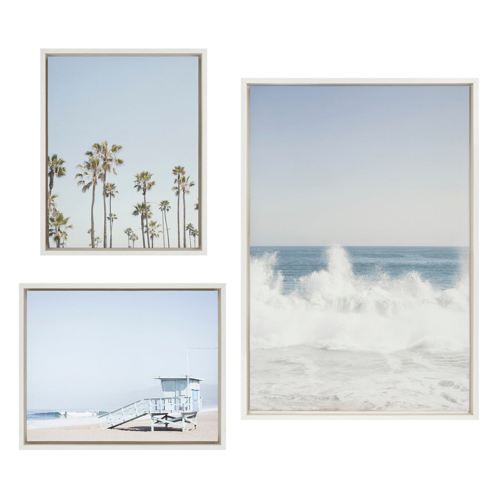 Sylvie Waves Crashing Framed Canvas Set by Caroline Mint - Quahog Bay Bedding