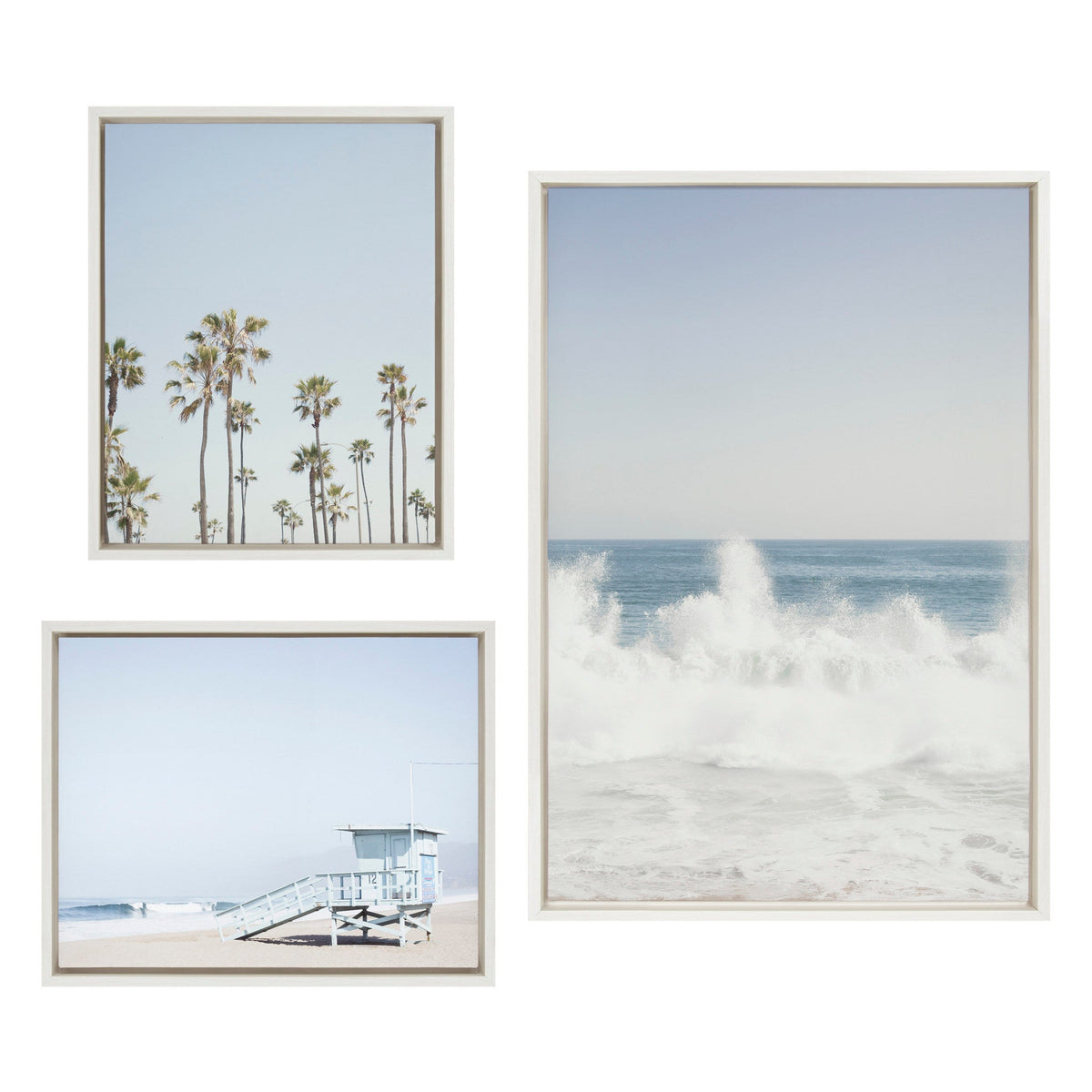 Sylvie Waves Crashing Framed Canvas Set by Caroline Mint - Quahog Bay Bedding